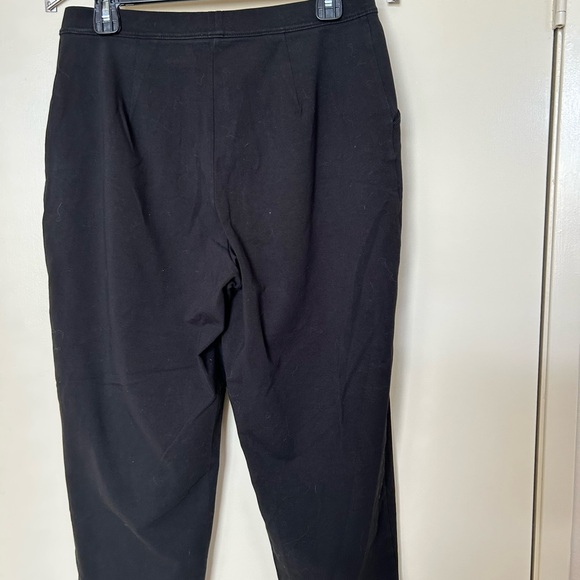LL Bean Cropped Black Knit Wide Legged Pants- Size Med Reg - Picture 2 of 5